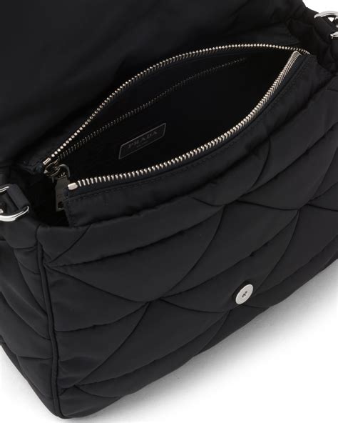 prada nylon backpack buckle|Prada padded nylon shoulder bag.